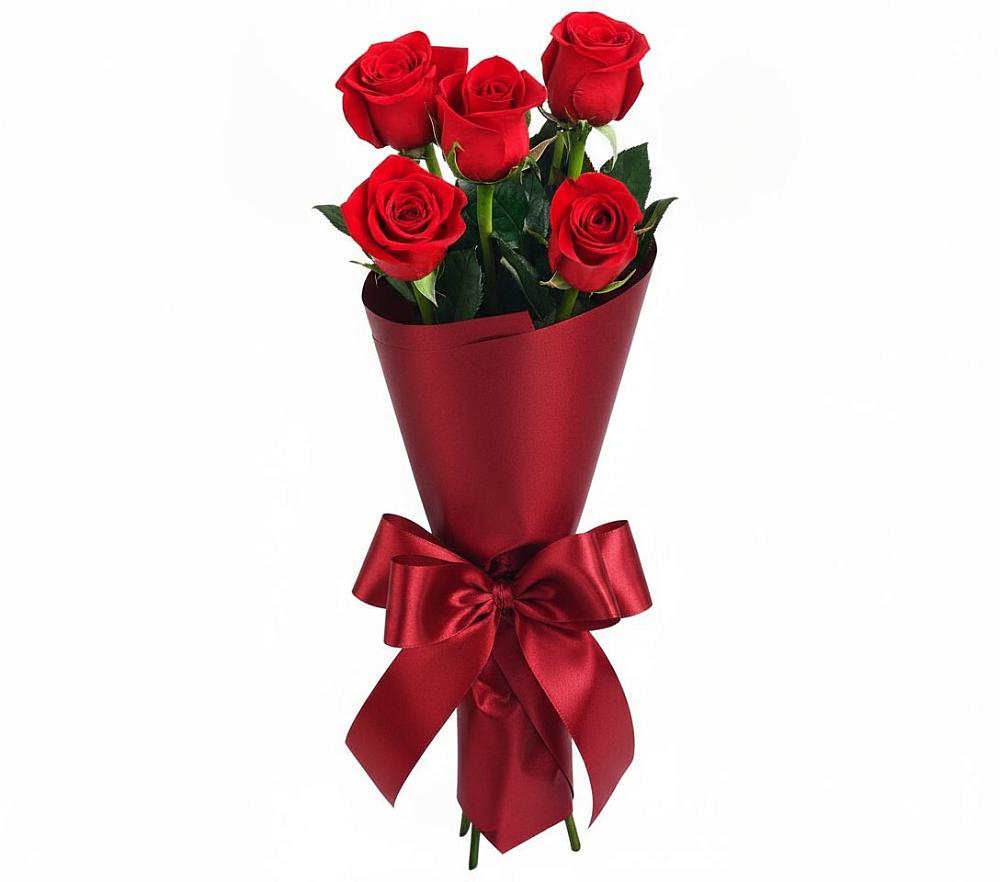 Букет 5 Красных роз Эдлесс Лав в Ачи-су