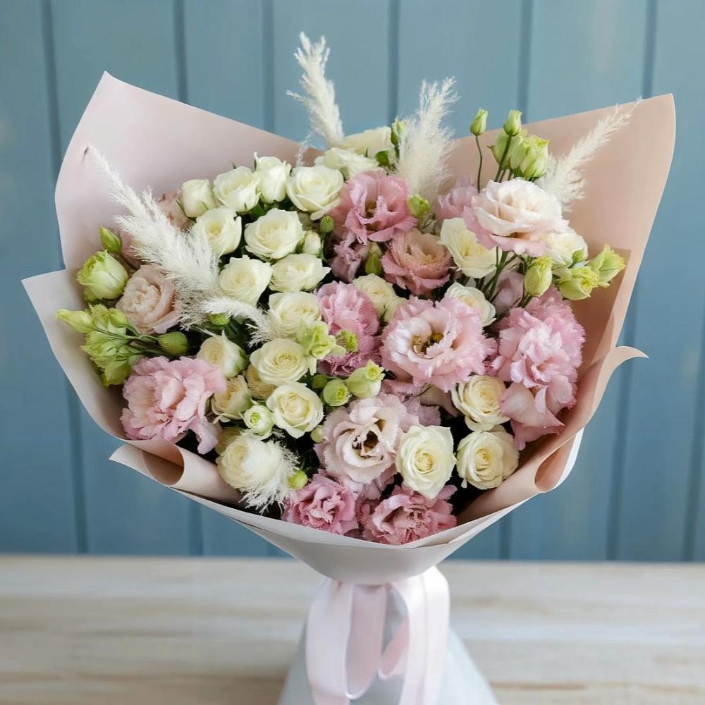 Букет цветов из: Альстромерии и Розы в Ачи-су