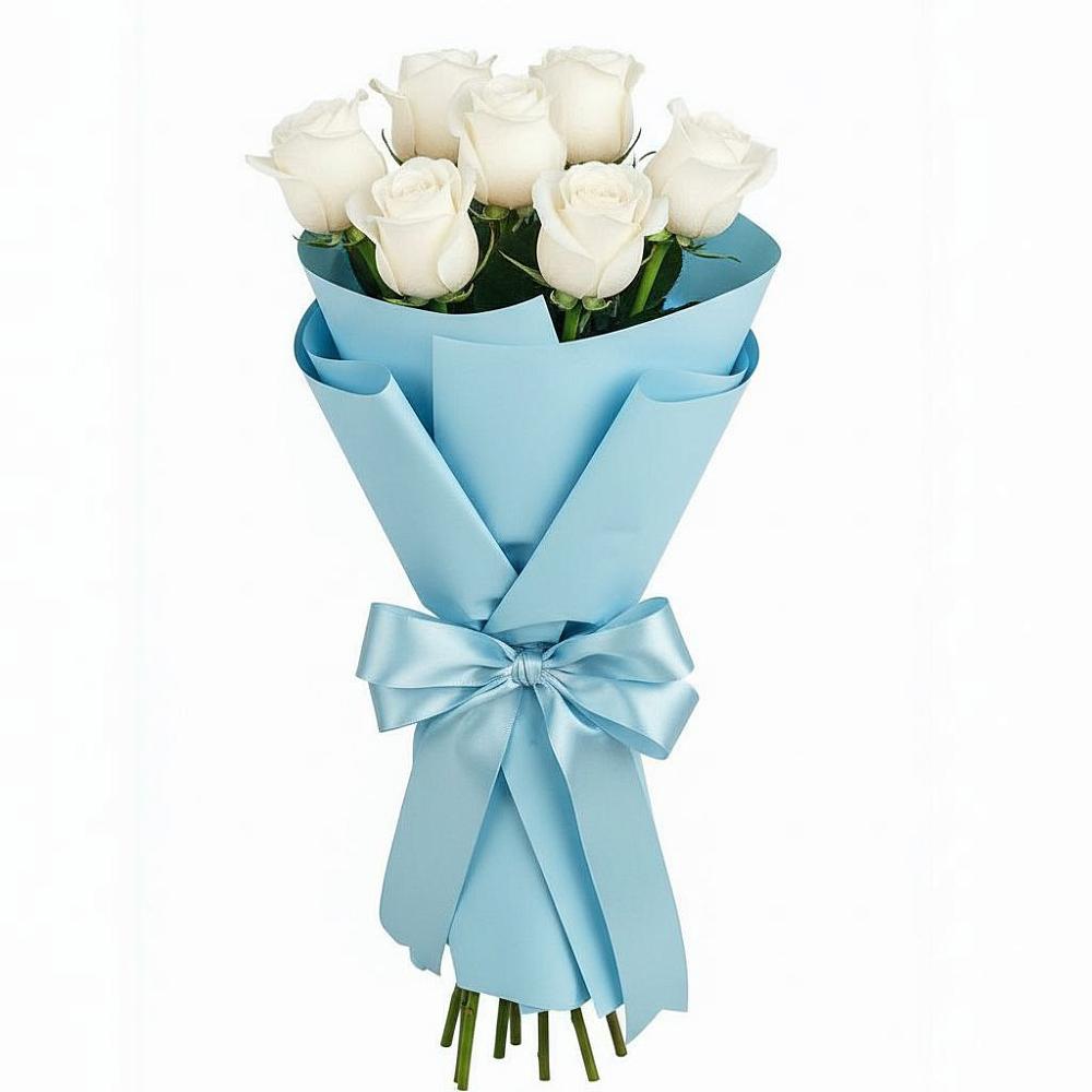 Букет 7 белых роз Проуд в Ачи-су