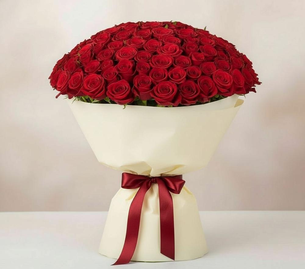 Букет 101 Красная роза Милано в Ачи-су