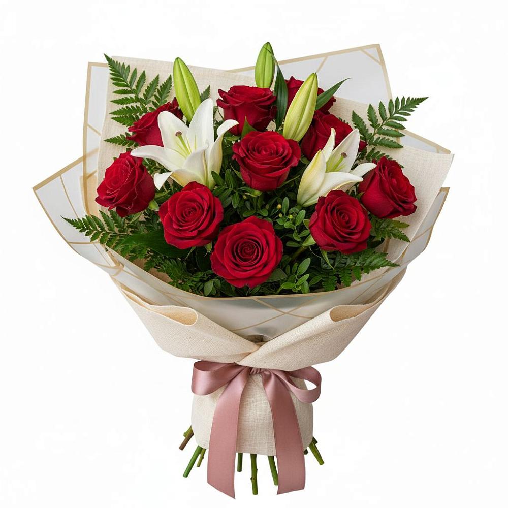 Букет цветов из: Лилии и Розы в Ачи-су