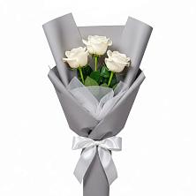 Букет 3 белые розы в Ачи-су