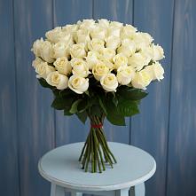 Букет 51 Белая роза Эдлесс Лав в Ачи-су