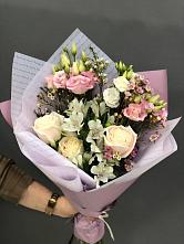 Букет цветов из:  Альстромерии, Розы и Лизиантусы #REPLACE_PRED# Ачи-су