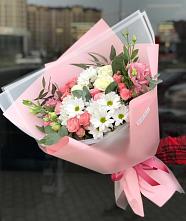 Букет цветов из:  Розы, Лизиантусы и Хризантемы в Ачи-су