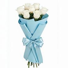 Букет 7 белых роз Проуд в Ачи-су