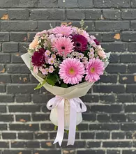 Букет цветов из:  Герберы и Хризантемы в Ачи-су