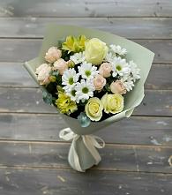 Букет цветов из:  Альстромерии, Розы и Хризантемы в Ачи-су