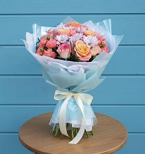 Букет цветов из:  Хризантемы и Розы в Ачи-су