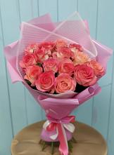 Букет 15 Розовых роз Равель в Ачи-су